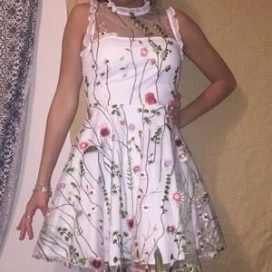 Formal floral white dress